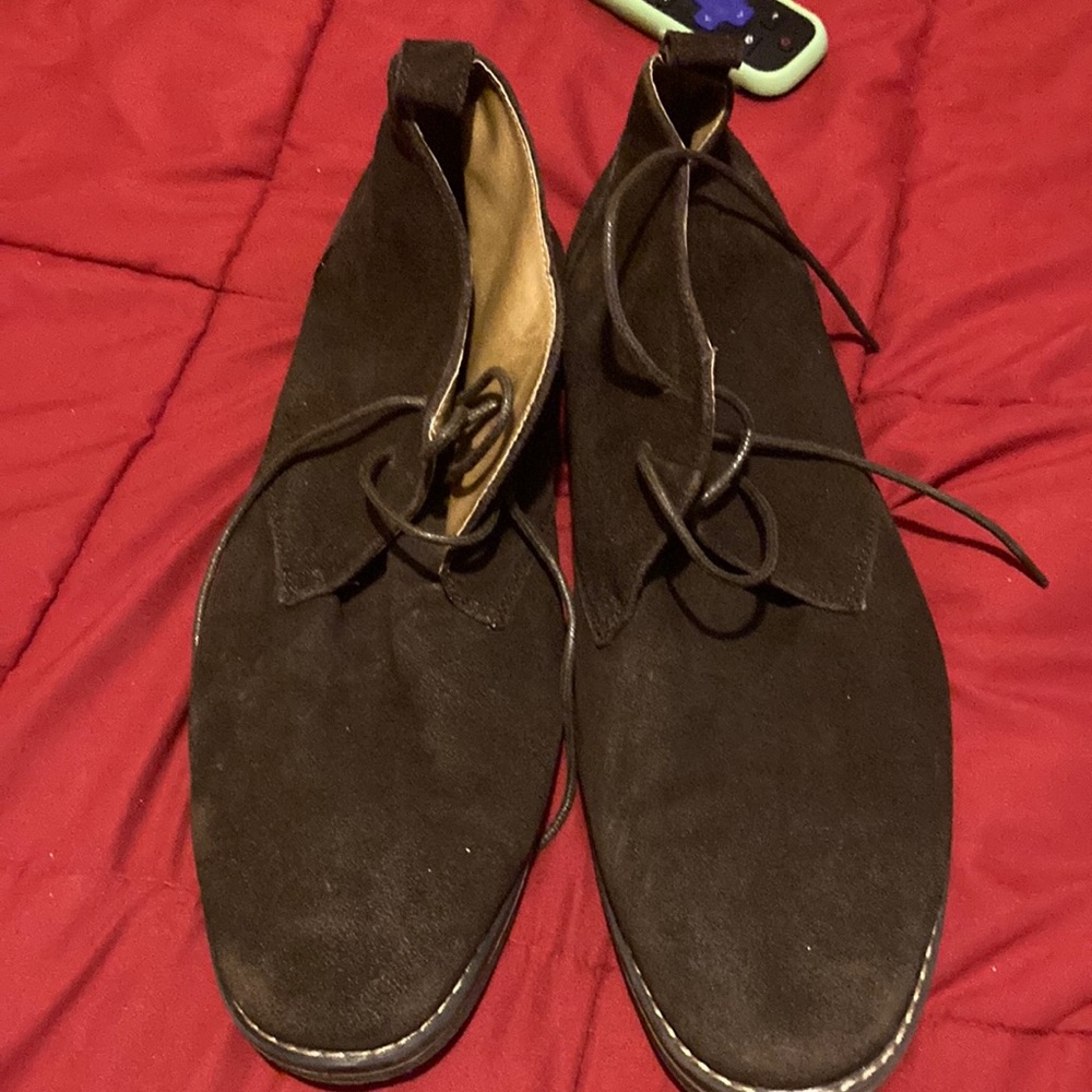 Brown suede men shoes